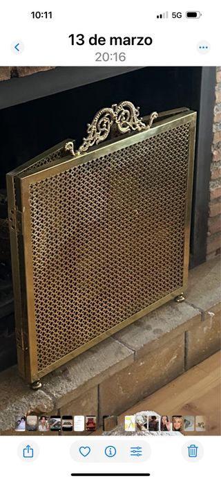 Salva chispas chimenea dorado