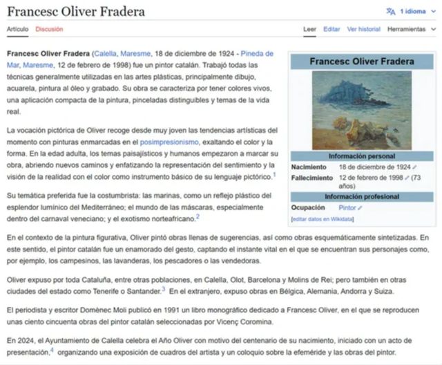 FRANCESC OLIVER FRADERA OLEO VENDEDORAS CANARIAS
