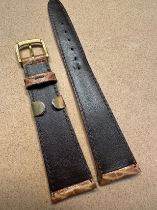 Correa de reloj de piel de cocodrilo marrón 21mm