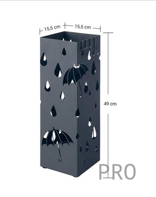 Paragüero de metal cuadrado