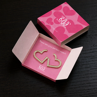 Pendientes dorados corazón grandes con brillantes