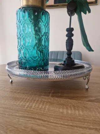 Bandeja decorativa plateada