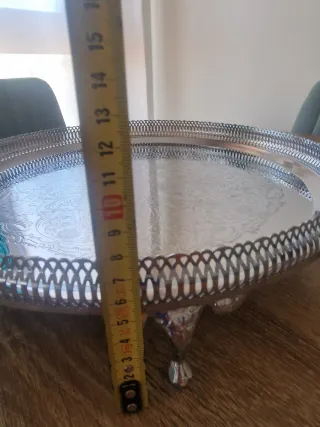 Bandeja decorativa plateada