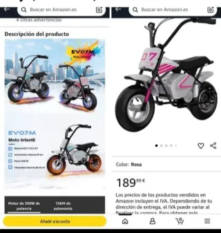 Moto Eléctrica Infantil EVO7M Nueva