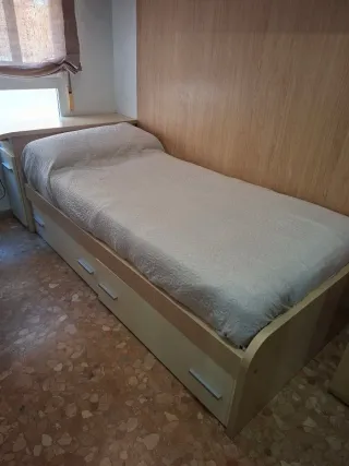 Cama juvenil 90x190 con cajones y escritorio