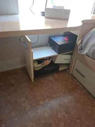 Cama juvenil 90x190 con cajones y escritorio