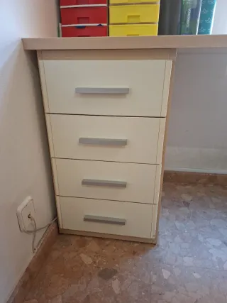 Cama juvenil 90x190 con cajones y escritorio