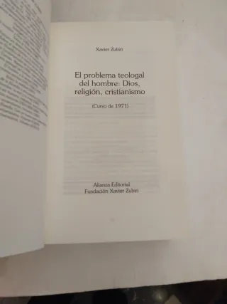 El problema teologal del hombre Dios, religión,...