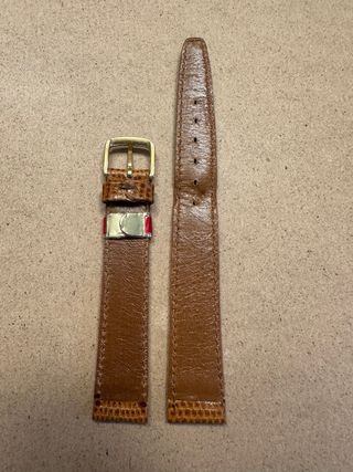 Correa de reloj de piel de lagarto Camel 14mm