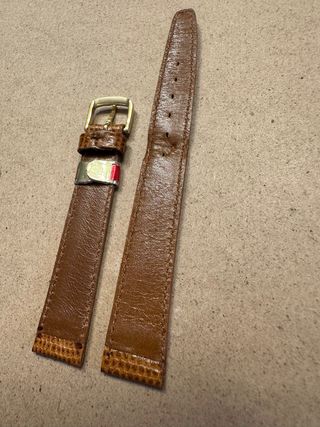 Correa de reloj de piel de lagarto Camel 14mm