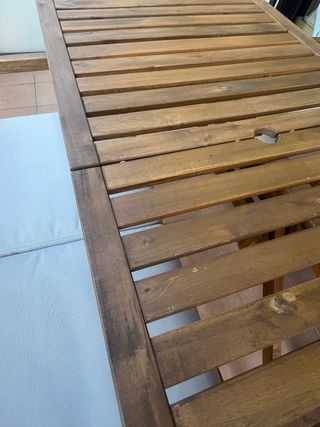 Conjunto mesa, banco y 2 sillas terraza