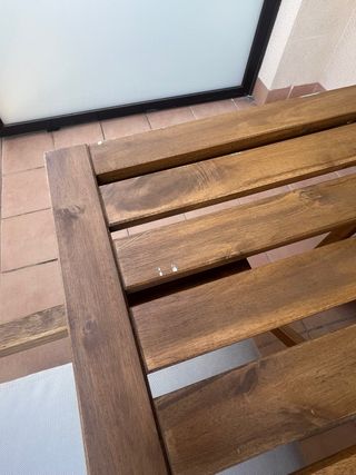 Conjunto mesa, banco y 2 sillas terraza
