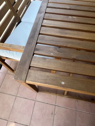 Conjunto mesa, banco y 2 sillas terraza