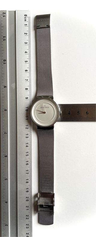 Reloj Skagen Mujer Plata y Blanco