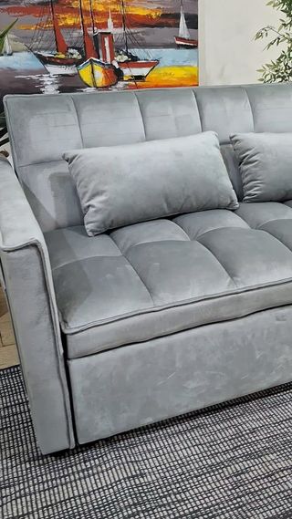 Sofá Cama Gris Arrastrado 133cm