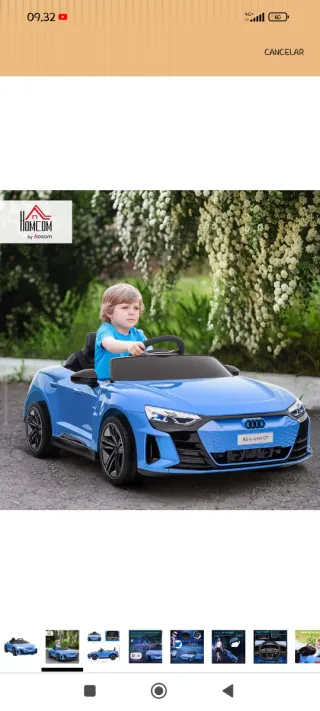 Coche eléctrico Audi RS e-tron GT azul