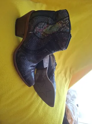 Botines Vintage Piel Serpiente