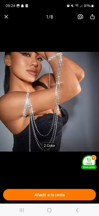 Conjunto Pulsera y Collar Brillante