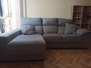 Sofá modular gris con chaise longue 2.60 x 1.47