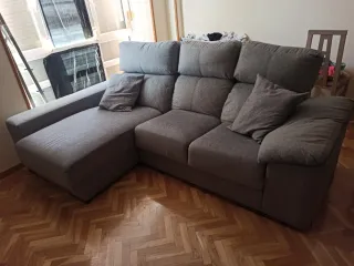 Sofá modular gris con chaise longue 2.60 x 1.47