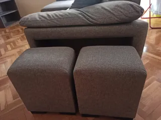 Sofá modular gris con chaise longue 2.60 x 1.47