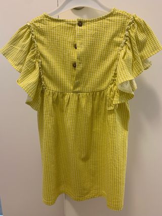 Vestido niña cuadros amarillo
