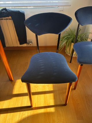 Juego 4 sillas modernas madera y hierro