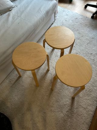 Taburete IKEA FROSTA madera vintage