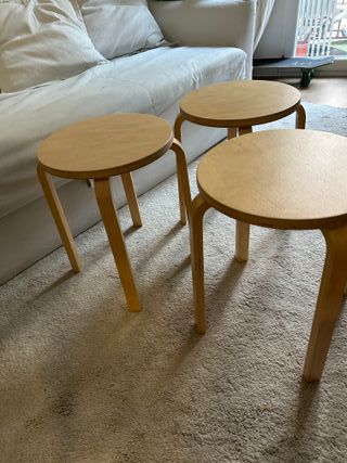 Taburete IKEA FROSTA madera vintage