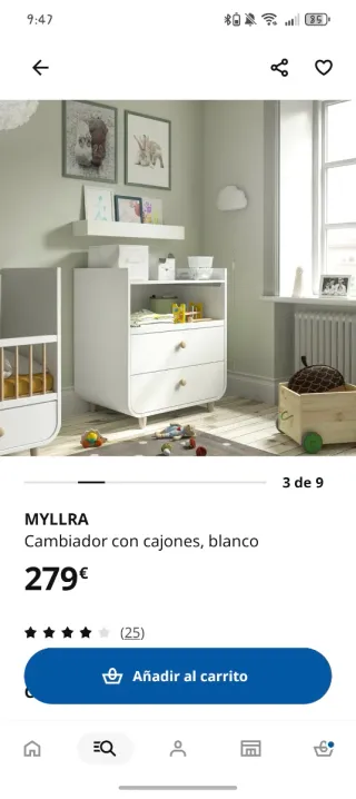 Cómoda cambiador bebé y colchoneta