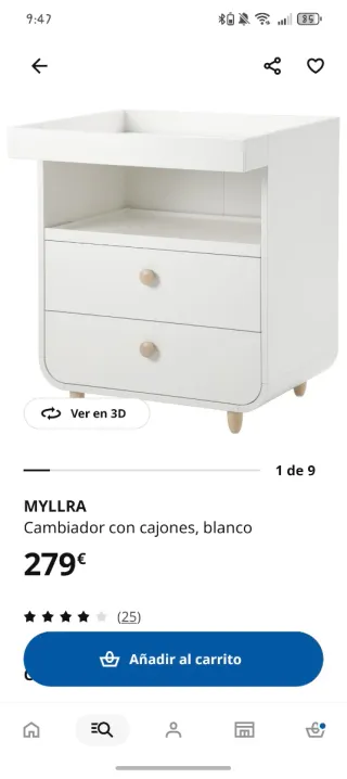 Cómoda cambiador bebé y colchoneta