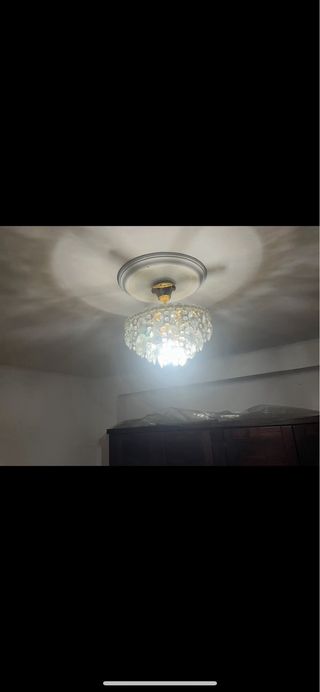 Lámpara de techo antigua de cristal