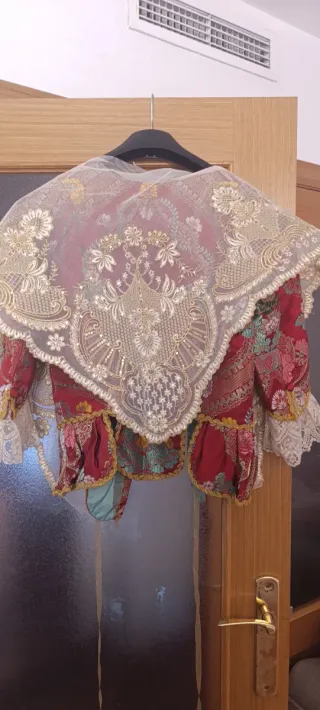 Traje Fallera Adulta Granate y Dorado