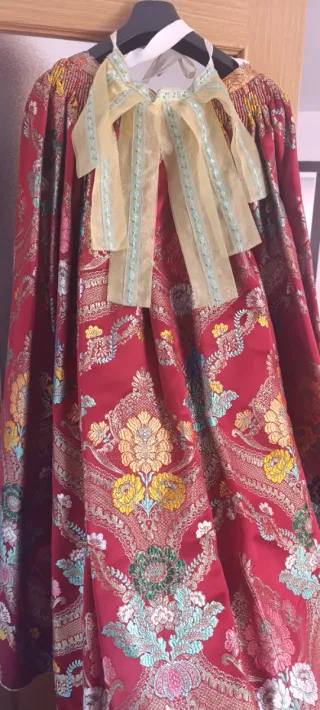 Traje Fallera Adulta Granate y Dorado