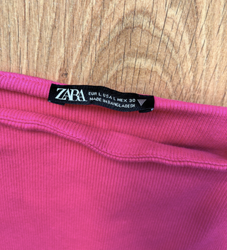 Top tirantes canalé fucsia Zara