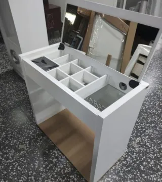 Tocador blanco madera maciza con espejo