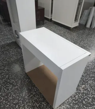 Tocador blanco madera maciza con espejo