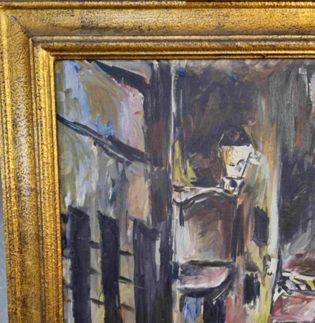 CUADRO OLEO SOBRE TELA CALLE PLEGAMANS 1951