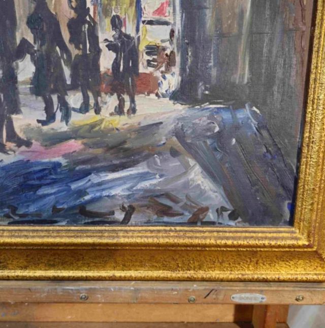 CUADRO OLEO SOBRE TELA CALLE PLEGAMANS 1951