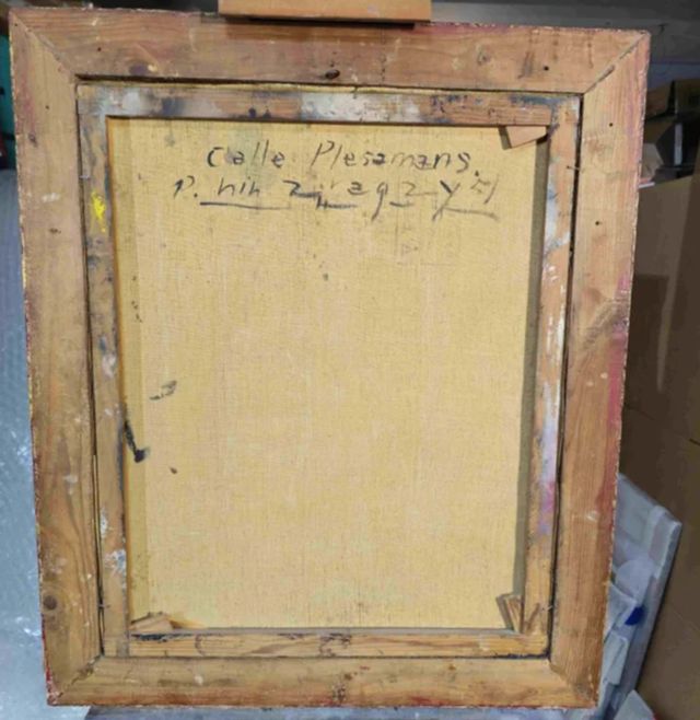 CUADRO OLEO SOBRE TELA CALLE PLEGAMANS 1951