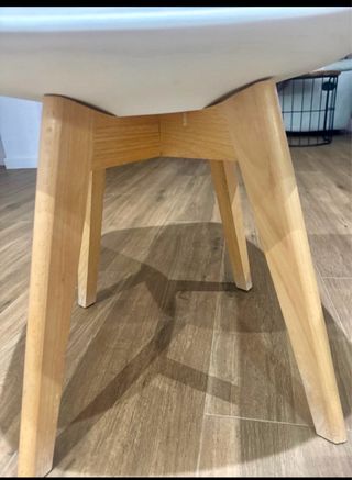 6 Sillas Escandinavas Blancas (Plástico y Madera)