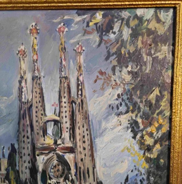 CUADRO OLEO SOBRE TELA SAGRADA FAMILIA