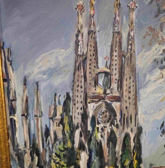 CUADRO OLEO SOBRE TELA SAGRADA FAMILIA
