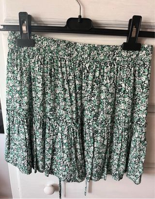 Falda pantalón verde floral