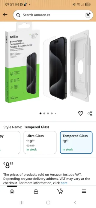 Lote 23 Protectores Pantalla Belkin iPhone 15 Pro