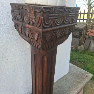 Columna Pedestal Roble Tallado