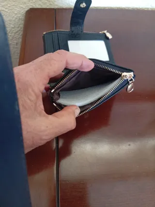 Monedero Billetera Tarjetero Piel Negro