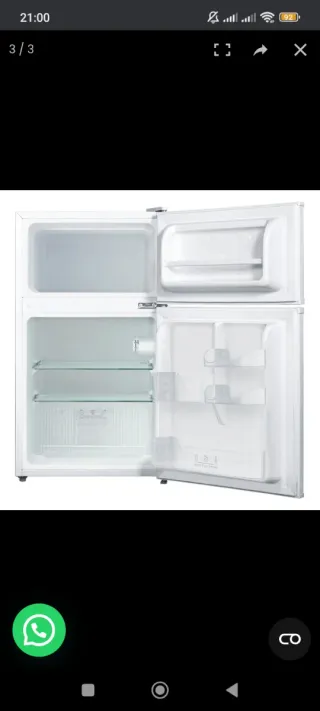 Mini Nevera Frigorífico Doble Puerta Nevir Blanco