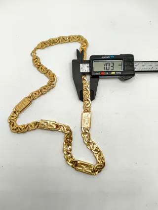 Cadena italiana Oro 18kt eslabones grecas Versace