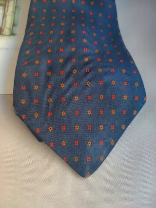 Cravatta E. Marinella blu con pois rossi